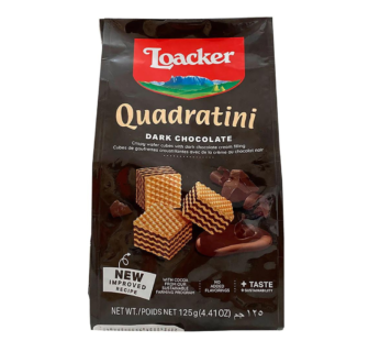 LOACKER QUADRATINI WAFERS DARK CHOCOLATE 125G