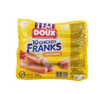 Doux chicken franks 340g x 10 pieces